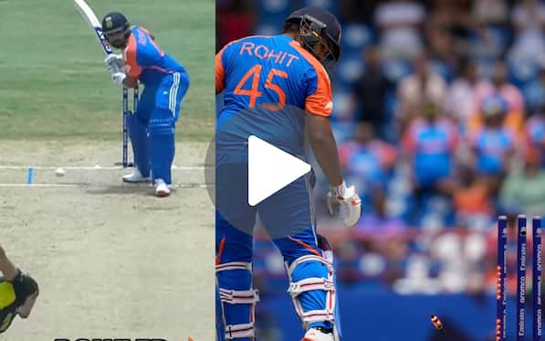 [Watch] Rohit's 92 off 41 Revenge Ends As Starc's Fiery Yorker Clean Bowls Him At The Cusp Of Century